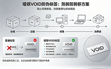 啞銀VOID防偽標簽：工業(yè)與品牌通用的防拆溯源解決方案